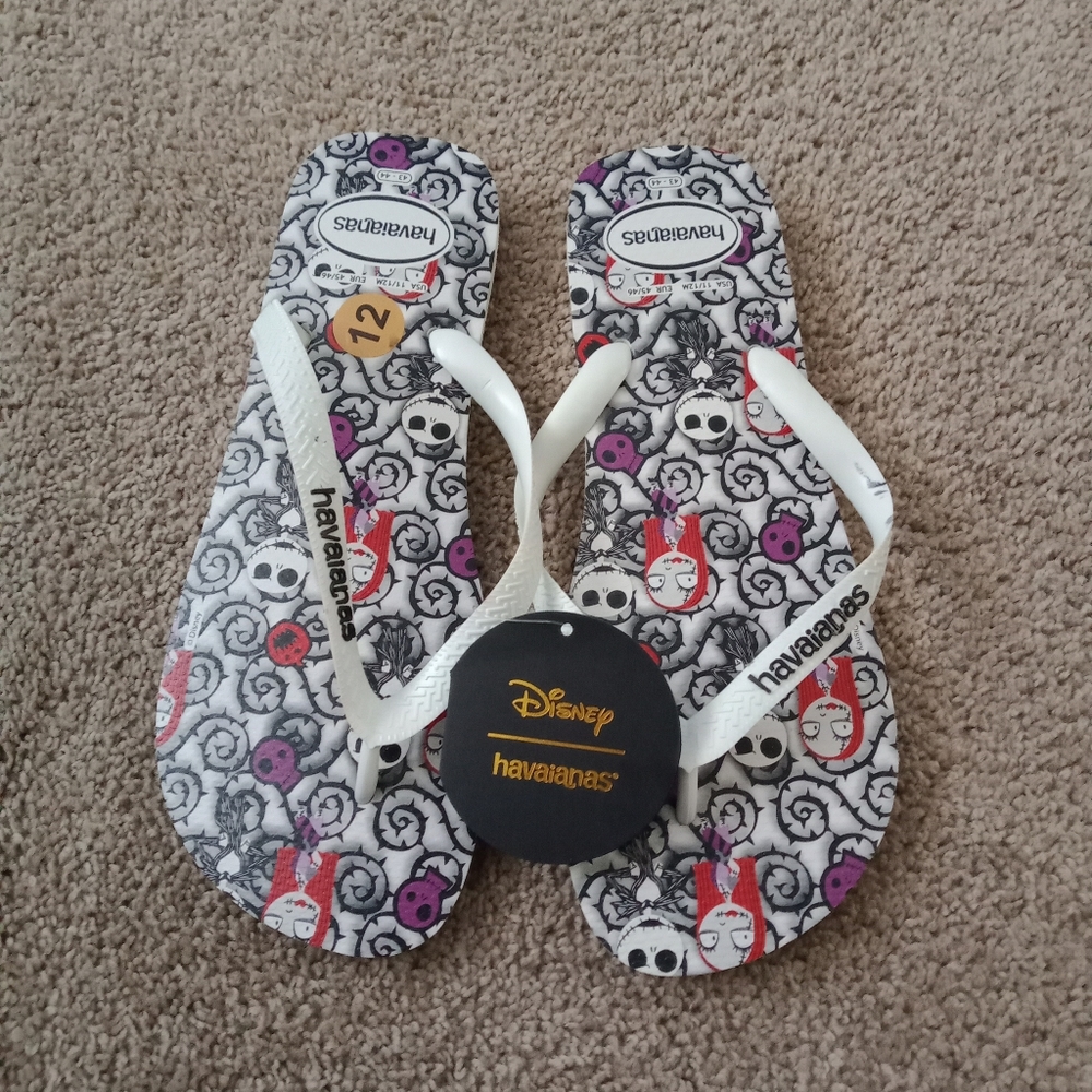 Havaianas Disney Nightmare Jack Beach Mens Size 12